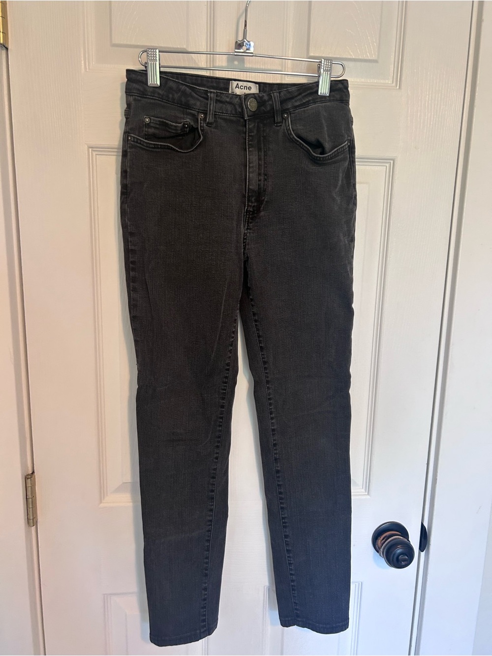 Acne Studios Slim High-Rise Skinny Jeans in Washed Black